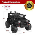 12V Kids Ride On Jeep Car W/Parent Remote Control - Black